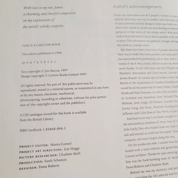 Jim Murray's Complete Book of Whiskey Definitive Guide to World Whiskey Book - Picture 8 of 12